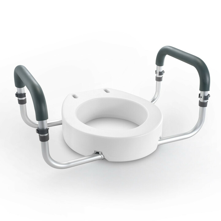 Upphöjd wc sits med handtag 88 9 mm höjning aluminium plast bärkapacitet 136 kg FBL760599