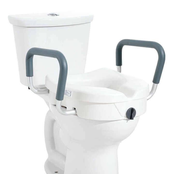 Korotettu WC-istuin käsinojilla 127 mm, alumiini/muovi, enint. 158,7 kg, FBL760602