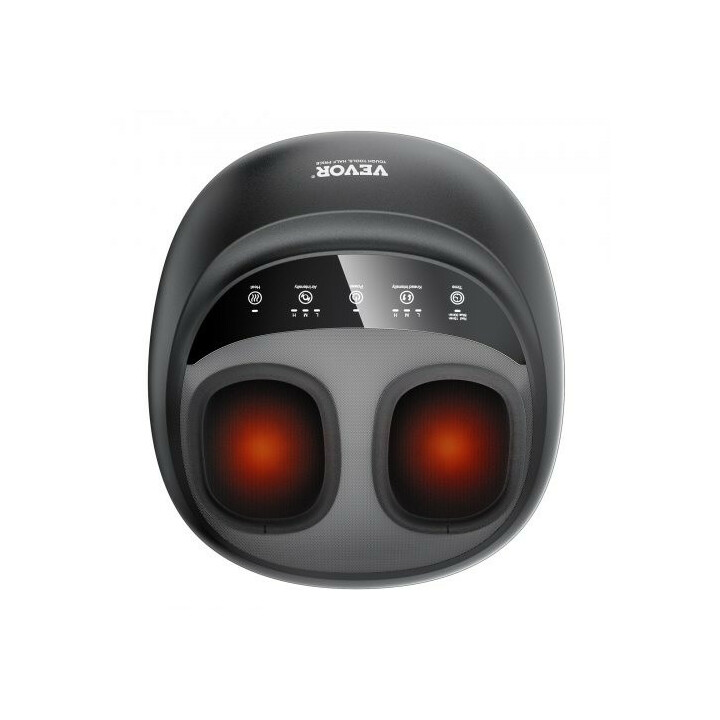 Elektrisk fotmassagemaskin med uppvärmning shiatsu rullande och kompression timer 15 30 min MD 50230A