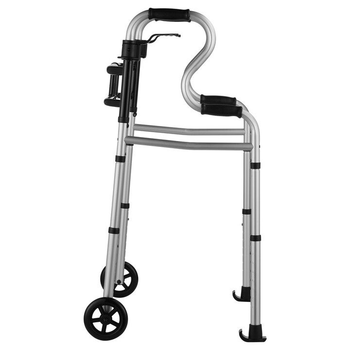 Vikbar rollator med framhjul justerbar höjd och bredd aluminium max 204 kg FBL860516