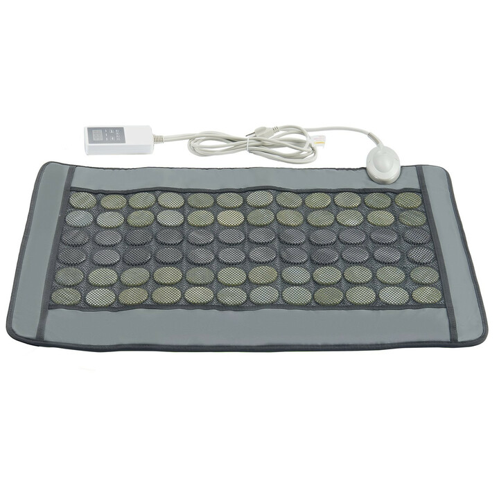 Fjärrinfraröd värmedyna med 48 jade och 24 turmalinstenar för ryggsmärta 805 x 560 mm PU läder