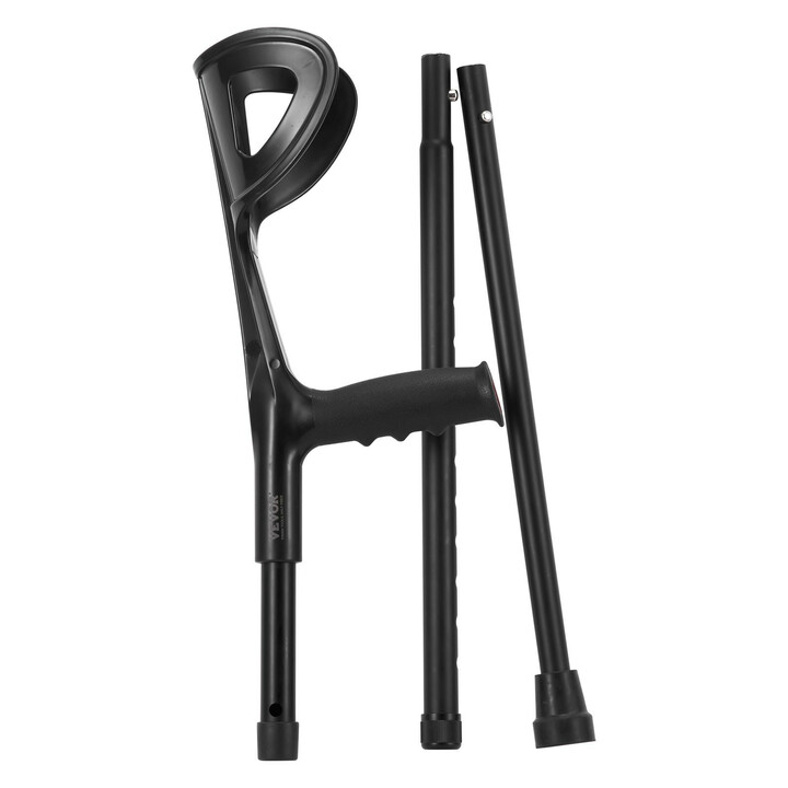 Säädettävät kyynärsauvat aikuisille, taittuvat, alumiinia, avoin mansetti, max 350 kg, 1 pari