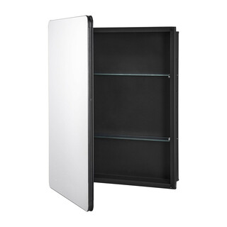 Badrumsspegelskåp 610x762 mm aluminiumram 2 justerbara glashyllor väggmontering eller inbyggnad