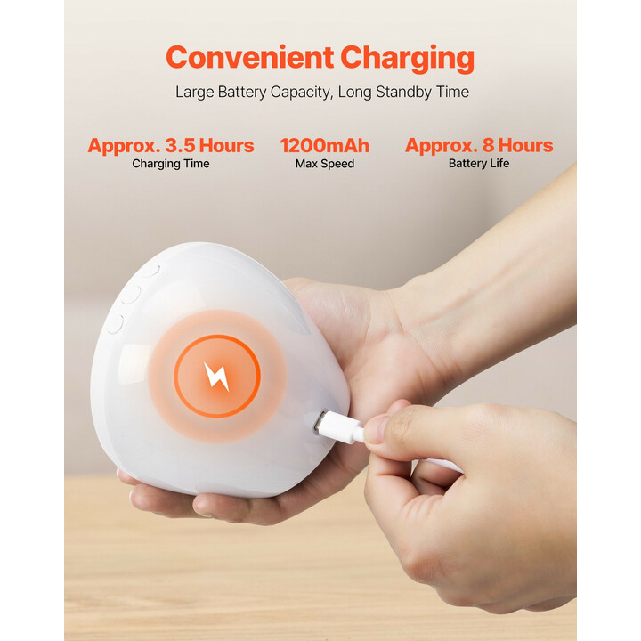 Valkoisen kohinan uniapulaite CS8 18 ääntä ja 7-värinen yövalo, ladattava akku