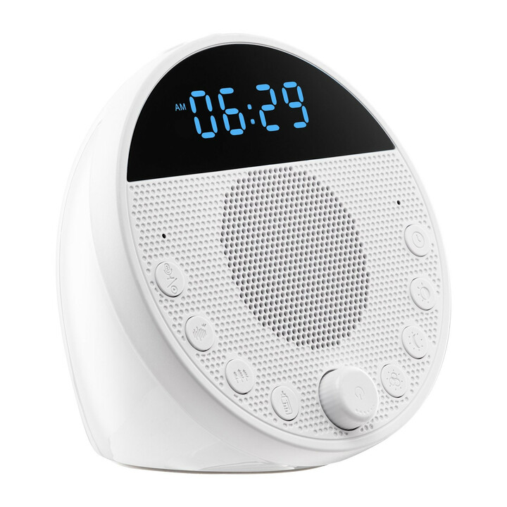 Sömnmaskin med 18 ljud 7 färgad nattlampa dubbel väckarklocka timer och appstyrning