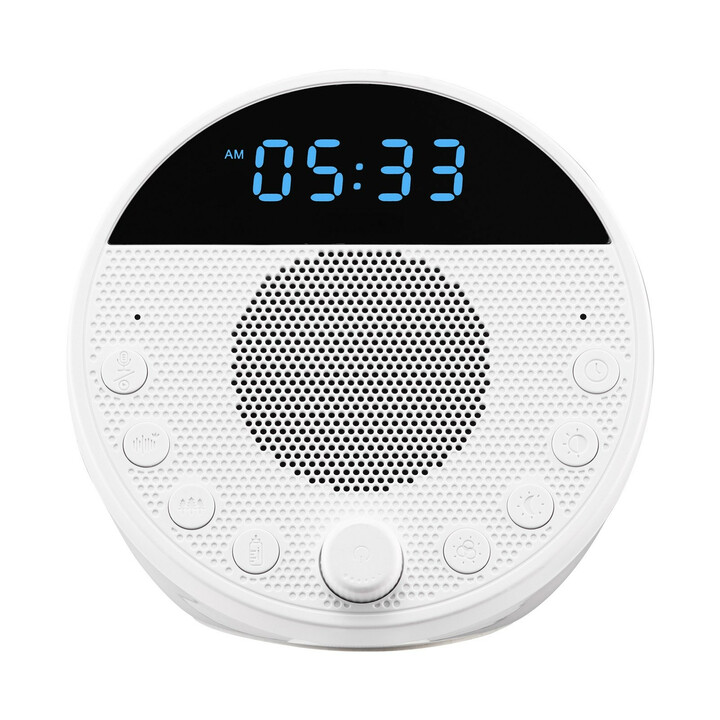 Valkoisen kohinan unilaite 18 äänellä, 7-värinen yövalo, kaksoisherätys, ajastin ja APP-ohjaus