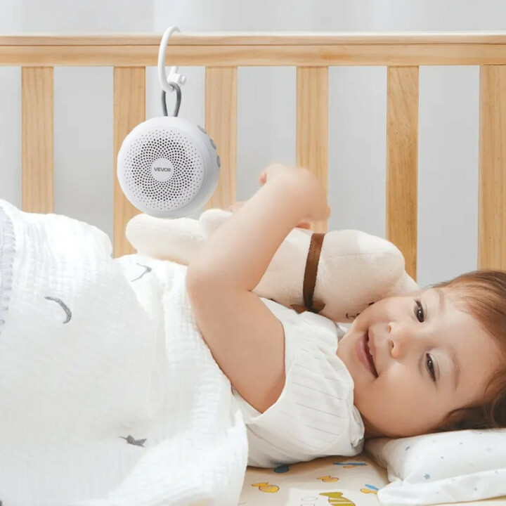 Valkoisen kohinan unilaite, 20 rauhoittavaa ääntä, rengasvalo, ajastin, muistitoiminto, lapsilukko, langaton, malli HFD-W30