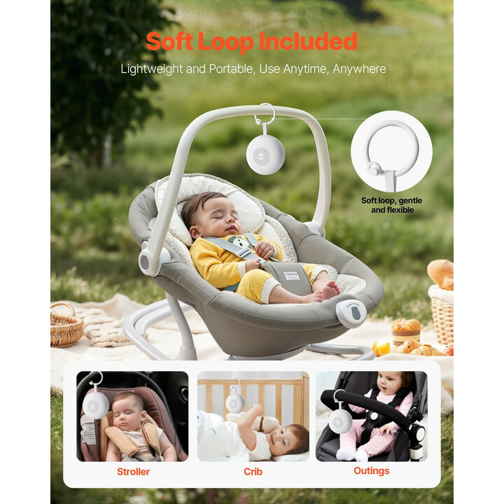 Valkoinen kohina -äänikone CS11, 30 rauhoittavaa ääntä, ajastin, rengasvalo, langaton, vauvoille ja aikuisille