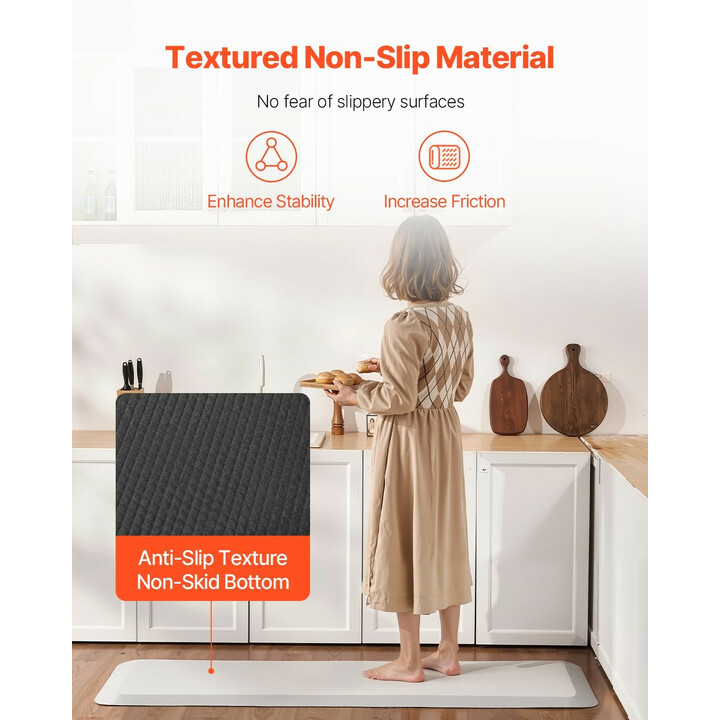 Kaatumismatto ikääntyneille ja potilaille, harmaa, 609,6 × 1778 mm, 19,05 mm, PVC + PU-vaahto, liukuestopohja