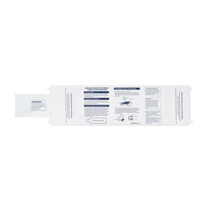 Trådlöst sängvarningssystem med sensor 254 889 mm vit PVC nödpuls och bärbar sökapparat