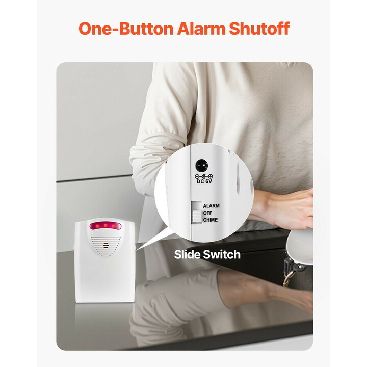 Sängyn hälytysjärjestelmä ikääntyneille, langaton anturityyny ja kaukohälytin, PVC, musta, malli 760IFT6