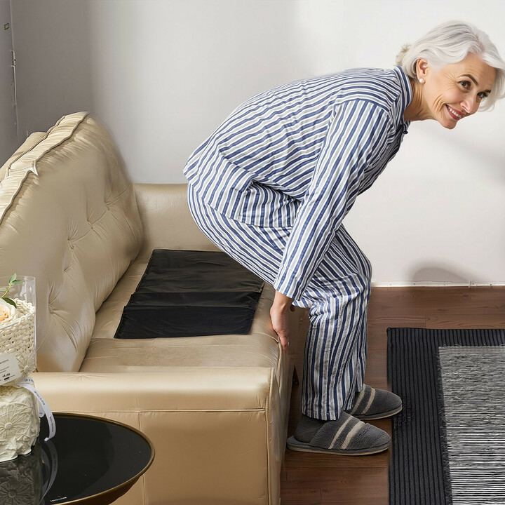 Sängyn hälytysjärjestelmä ikääntyneille, langaton anturityyny ja kaukohälytin, PVC, musta, malli 760IFT6