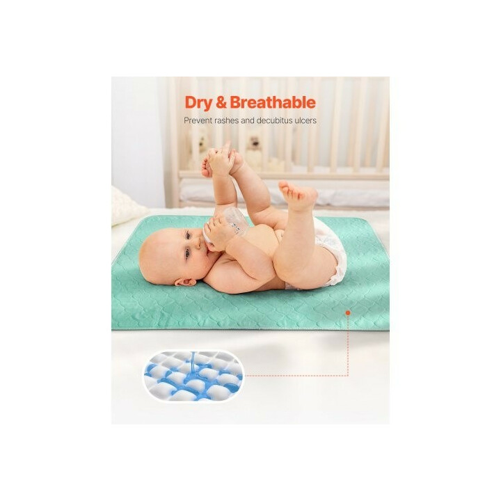 Pestävät vuodesuojat 864 x 915 mm superimukykyinen vuotamaton lateksiton 6 kpl