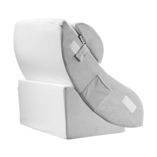 Justerbar kilkudde 4 delad ortopedisk set för rygg ben nacke och axlar vit grå KD006