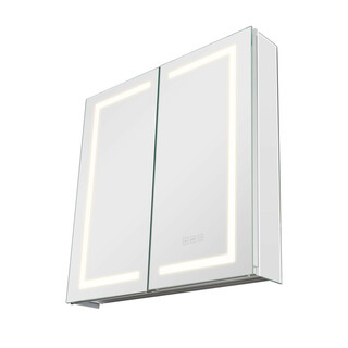 LED spegelskåp för badrum CAD 304 65x12 5x65 cm dimbart 3 färgtemperaturer avfuktning justerbara hyllor