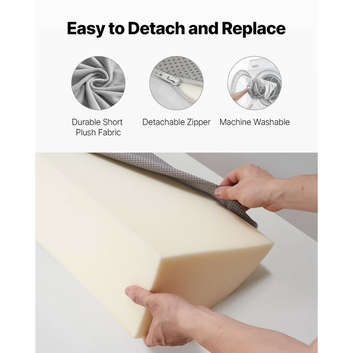 Sängynpäädyn ja patjan väliin tuleva kiilatyyny 1930 x 255 x 152 mm, täyttää 0–178 mm raon, harmaa