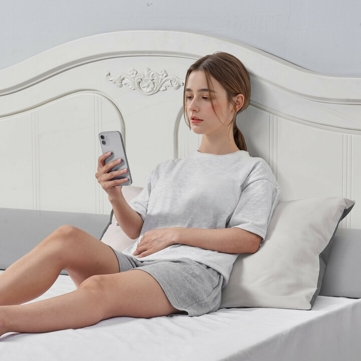 Sängynpäätytyyny vuodekiila 1930 x 200 x 152 mm sängyn raon täyttöön 25D vaahto harmaa JXZ-8