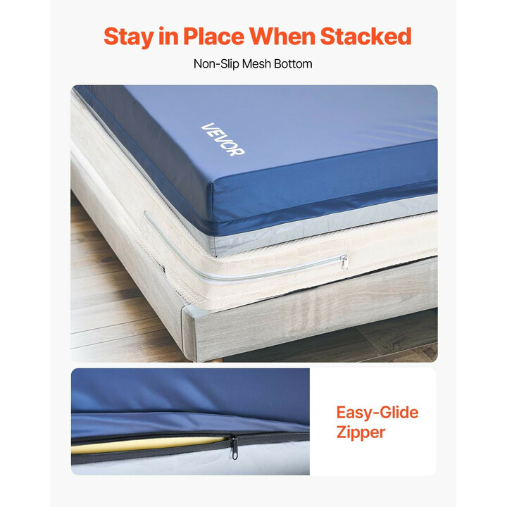 Hoitopatja sairaalasänkyyn 295 kg, kaksikerroksinen vaahtomuovi, vedenpitävä PU-päällinen, 2030 x 1067 x 153 mm