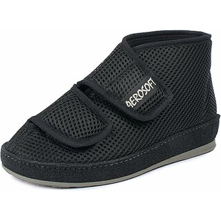 Bred sko med kardborre och vid öppning