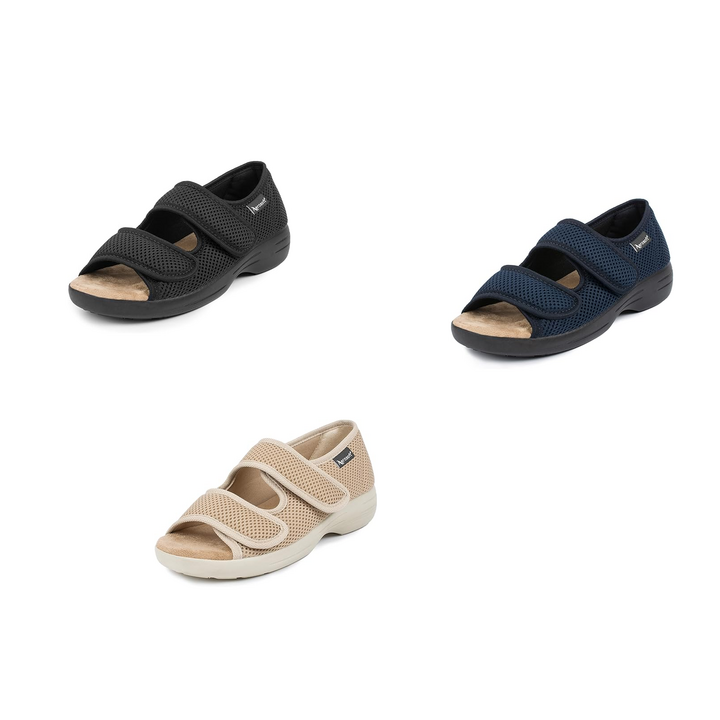 Anpassningsbar sandal för känsliga fötter
