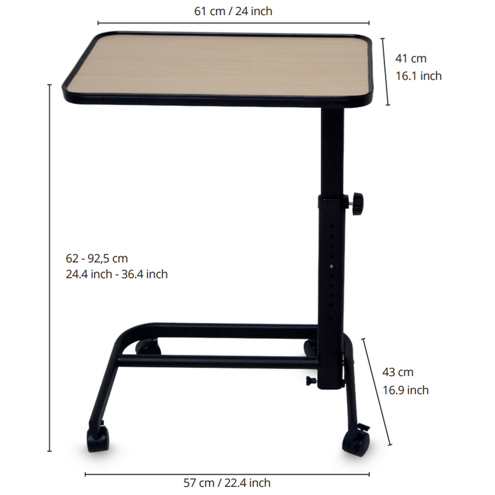 Justerbart sidobord för sängen