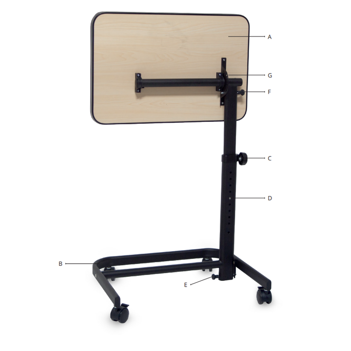 Justerbart sidobord för sängen