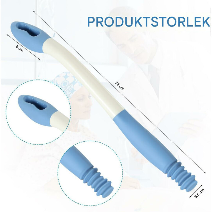 Långskaftat torkhjälpmedel för toalettbesök