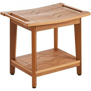 Poly Lumber suihkupenkki WS SS2 01 530 x 355 x 470 mm säilytystaso säädettävät jalat teak