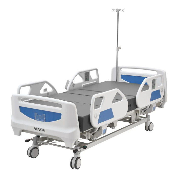 5-funktions helelektrisk sjukhussäng 250 kg med Cardiac Chair och HLR-funktion