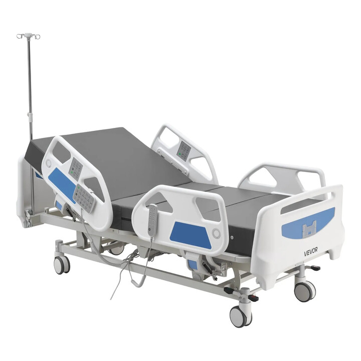 5-funktions helelektrisk sjukhussäng 250 kg med Cardiac Chair och HLR-funktion