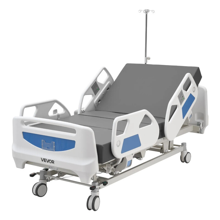 5-funktions helelektrisk sjukhussäng 250 kg med Cardiac Chair och HLR-funktion