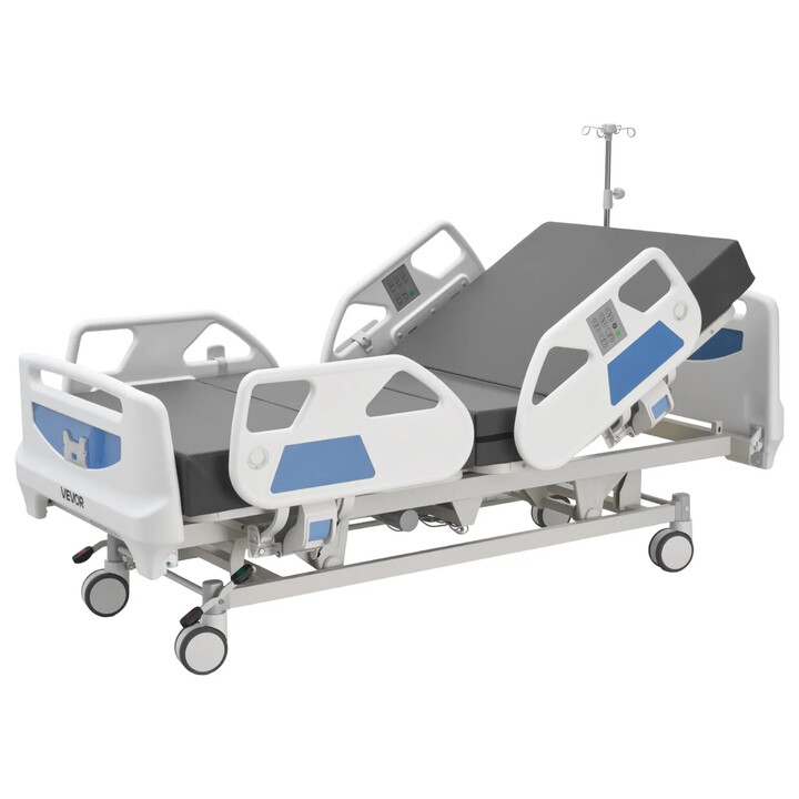 5-funktions helelektrisk sjukhussäng 250 kg med Cardiac Chair och HLR-funktion