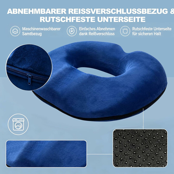 Ergonomisk sittkudde med ringform för bekvämare sittande
