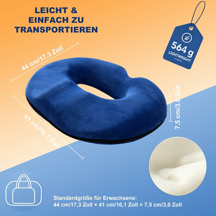 Ergonomisk sittkudde med ringform för bekvämare sittande