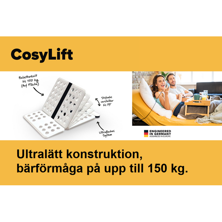 Lätt elektriskt ryggstöd för säng