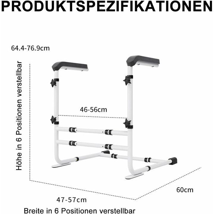 Höjd- och breddjusterbart uppresningsstöd för soffa