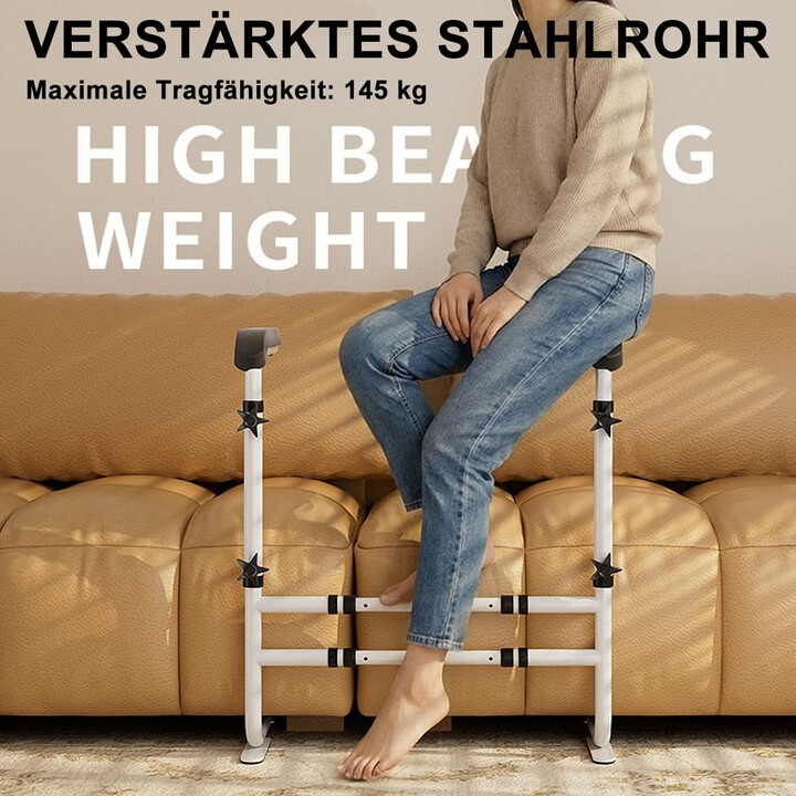 Höjd- och breddjusterbart uppresningsstöd för soffa